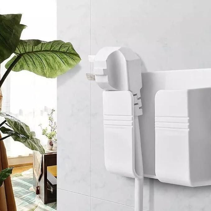 Wall Mount Phone Holder with Strong Adhesive - No Drill Mobile Charging Station